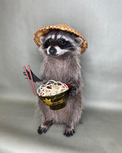 Tanuki Japanese Raccoon Taxidermy with Noodles