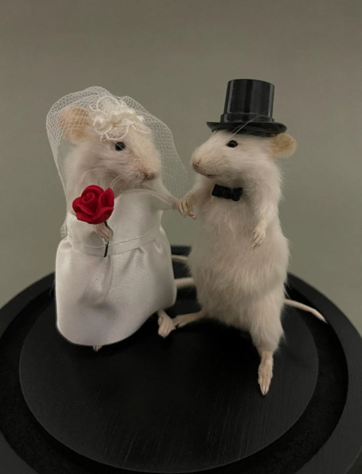 Taxidermy Wedding Mouse Couple Bride and Groom